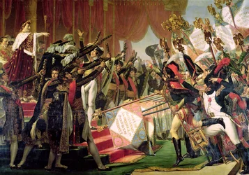 Utdelningen av örnstandarterna, 5 december 1804, detalj av standardbärarna, 1808-10